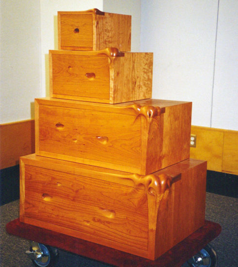 Sculptural chest of drawers in Vermont cherry