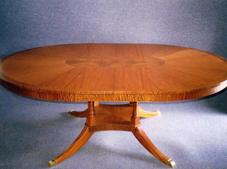 Duncan Phyfe dining table extended with leaves