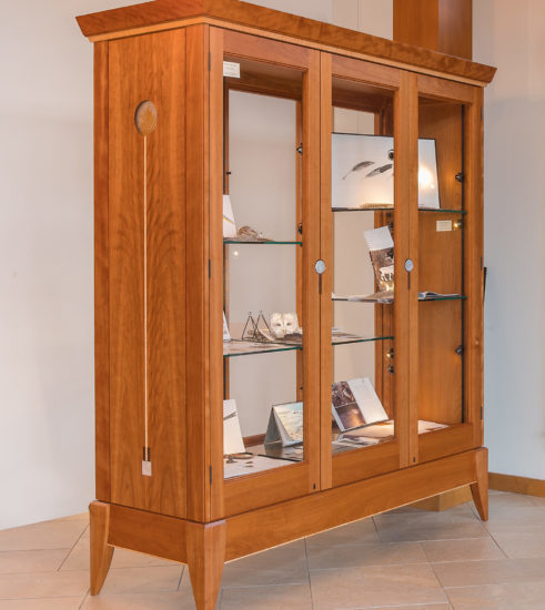 Custom-made Art Deco display case for the Highland Center for the Arts in Greensboro, Vermont